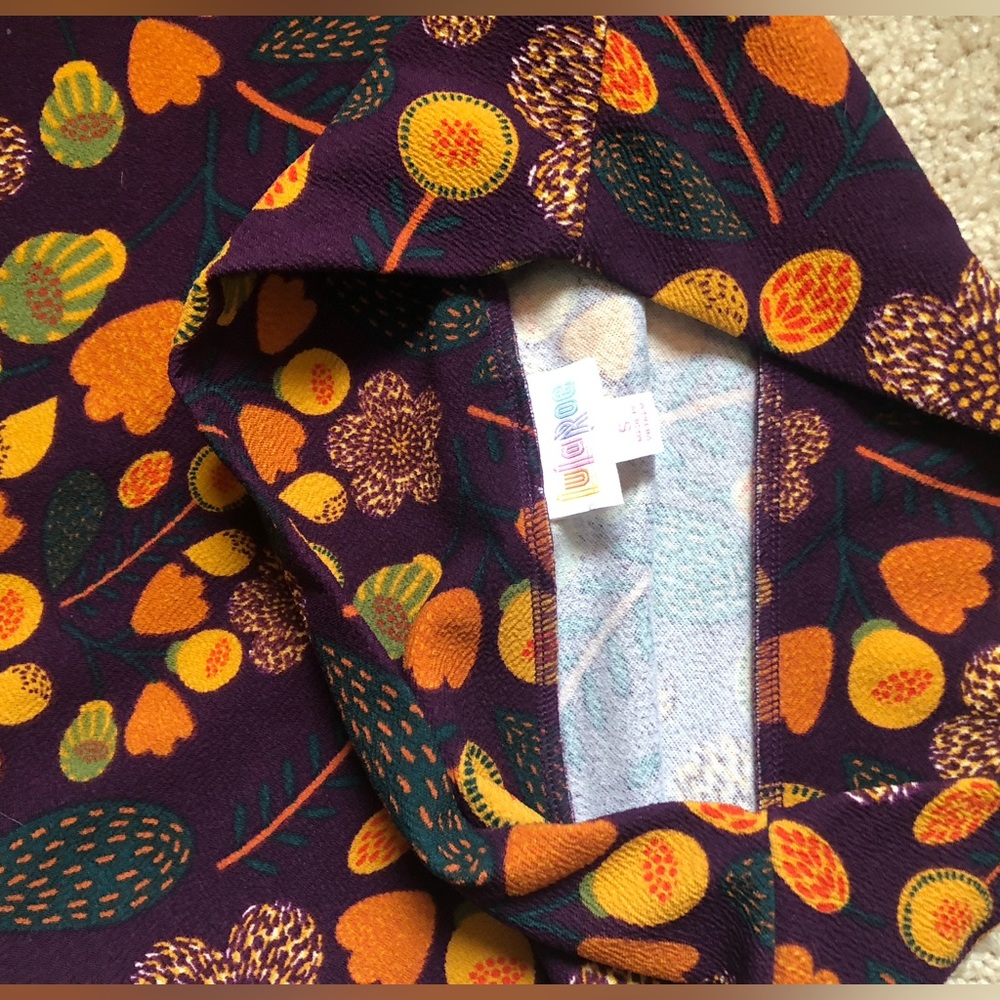 Purple floral pencil skirt